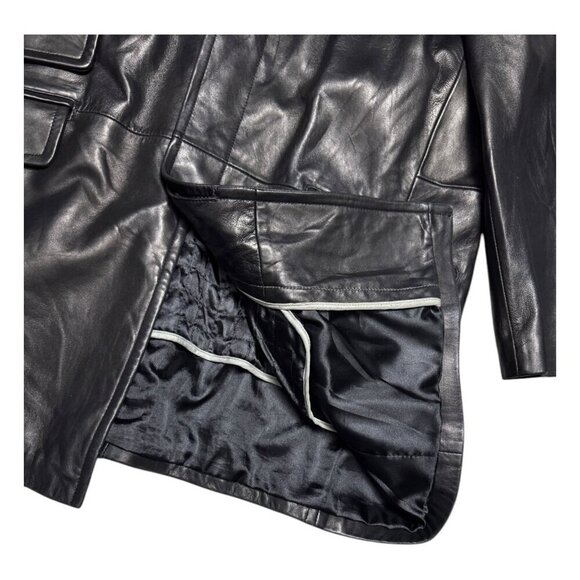 BERNARDO GENUINE LEATHER Designer Business Casual Winter Coat Jacket Mens Large - Picture 5 of 10